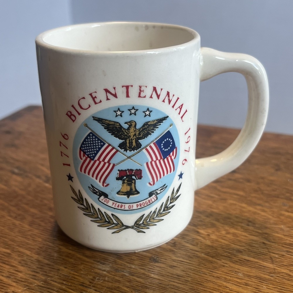 Vintage Bicentennial Coffee Mug 1776-1976 200 Years of Progress USA Liberty Bell